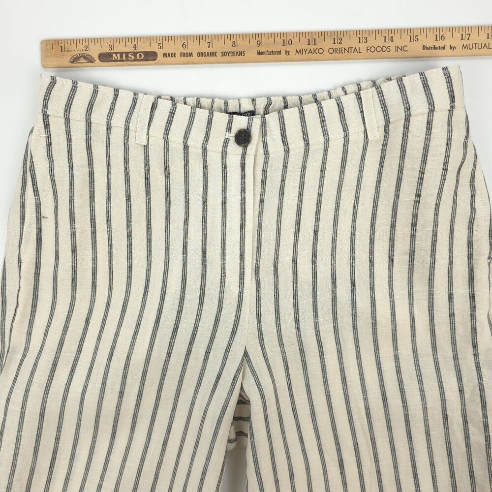 NWT J Crew Harbor Wide Leg pant striped linen Beachy Boho Resort Coastal Preppy - Picture 3 of 9